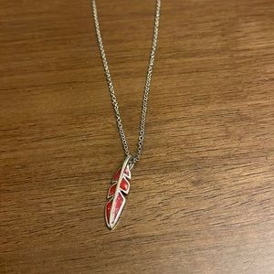 New Red Feather Necklace